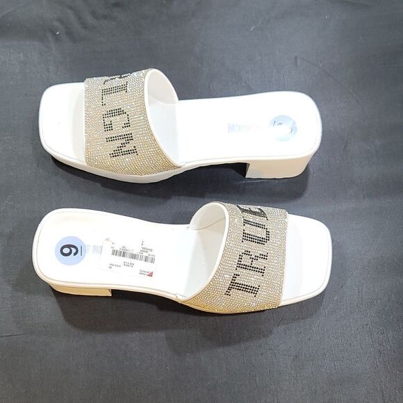 BRAND NEW TRUE RELIGION EMBELLISHMENTS BLOCK HEEL MULE OPEN GLITTER SANDAL - Picture 5 of 13